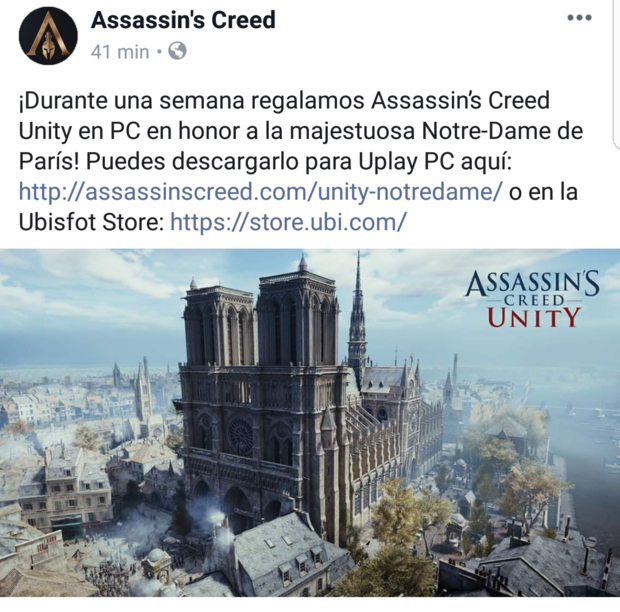 Off Topic: Assassin's Creed Unity gratis. Debate: ¿Os gustaría una peli de AC ambientada en París?.