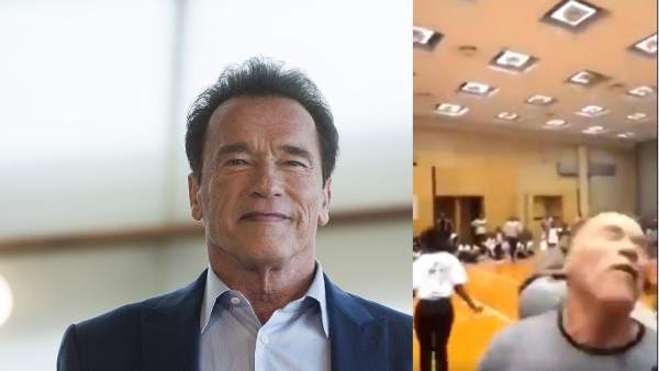 Schwarzenegger recibe una brutal patada por la espalda en un acto en Sudáfrica  