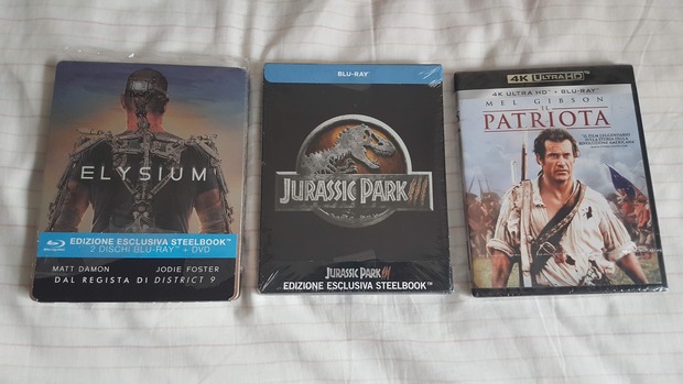 Elysium + Jurassic Park 3 (incluye unboxing) + El Patriota: Mis Compras 13-08-2019