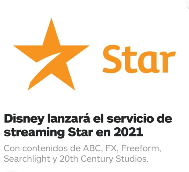 Star, la nueva plataforma de streaming de  Disney de contenido adulto no asumible en Disney +