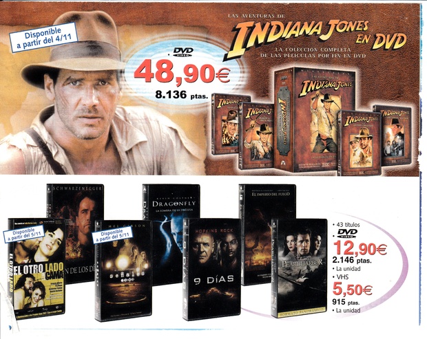 Indiana Jones en DVD: Recordando grandes ediciones coleccionistas (Folleto de su puesta a la venta)