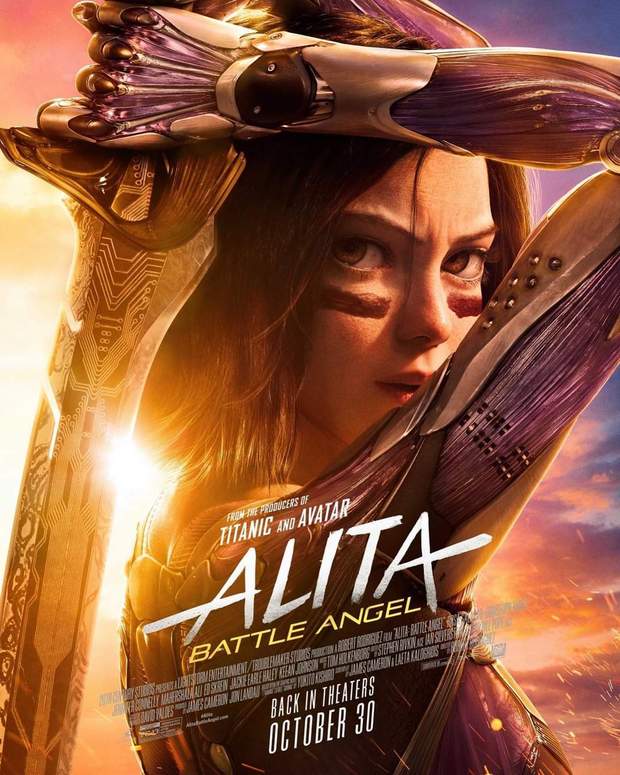 Alita Angel de Combate. Poster del reestreno en cines