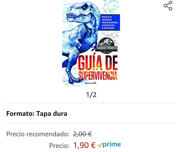Por si a alguien le interesa: La Guía de Supervivencia de Jurassic World a 1.90 € en Amazon.