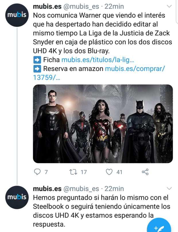 Edición combo con 4K UHD + Blu-Ray de La Liga de la Justicia de Zack Snyder en España