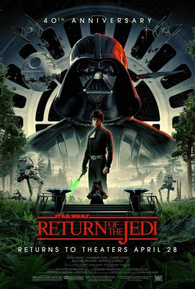 Star Wars El Retorno del Jedi. Poster del reestreno en cines por su 40 aniversario 