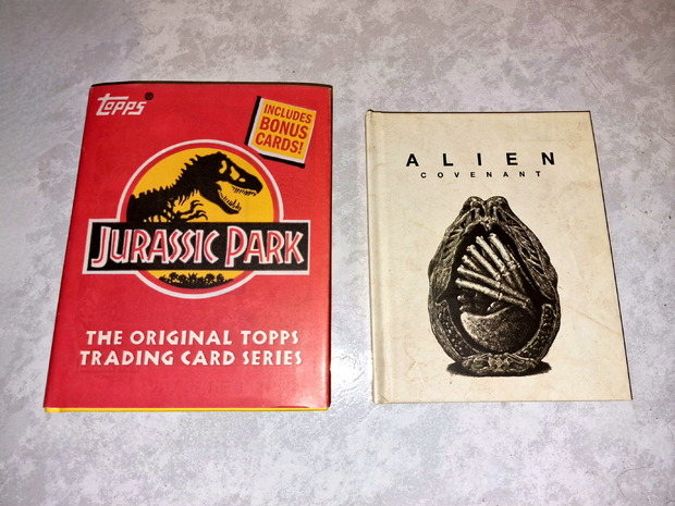 Jurassic Park: The Original Topps Trading Card Series + Alien Covenant Digibook: Mi Compra 09-05-23.