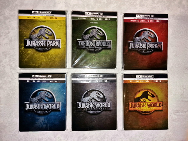 Jurassic Park / World. Saga Completa en steelbooks de colorines 