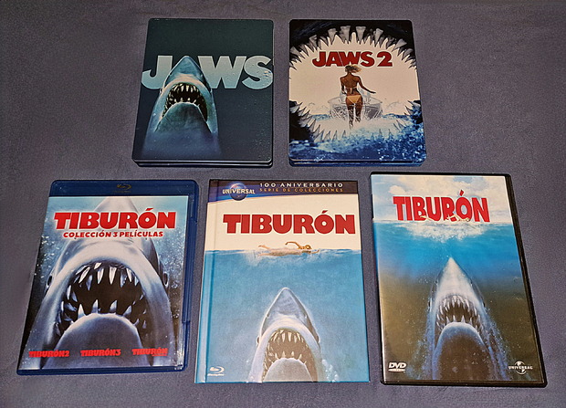 Mi colección actualizada de la saga Tiburón (Jaws). 