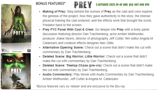 2 horas de extras y dos ediciones para el lanzamiento en físico de Predator La Presa (Prey).