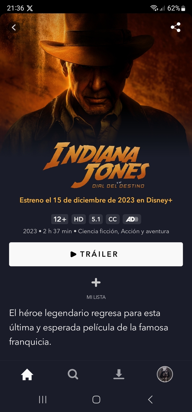 ‘Indiana Jones y el Dial del Destino’  en Disney+ el 1 de Diciembre.