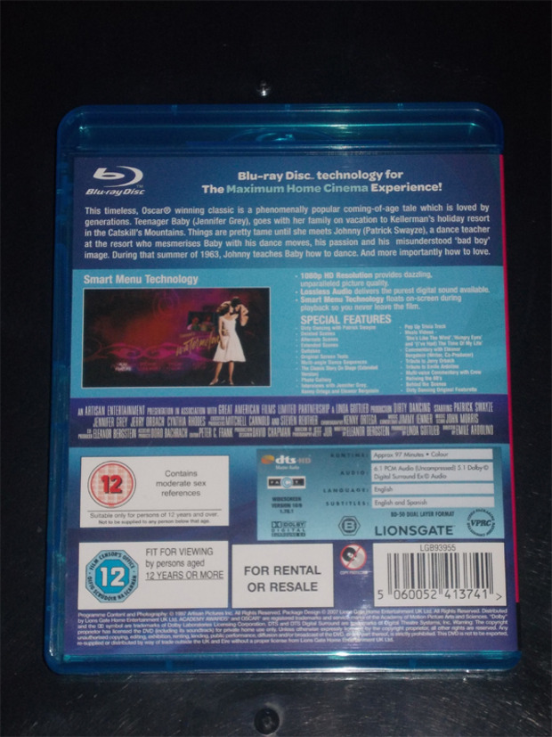 Dirty Dancing [20th Anniversary Edition] [Reino Unido] [Blu-ray] - Contraportada -