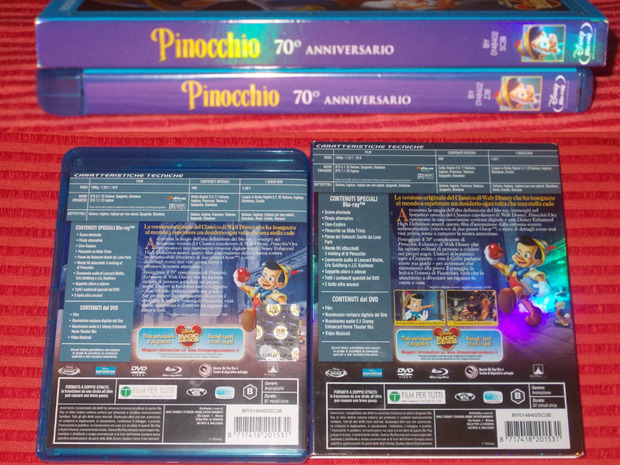 Pinocchio 70th Anniversary Platinum Edition (IT) - Contraportada-Lomo