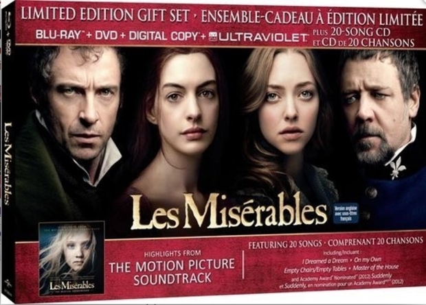 Les Misérables Blu-ray		 Wal-Mart Exclusive / Exclusive Bonus CD / Blu-ray + DVD + CD + UV Digital Copy