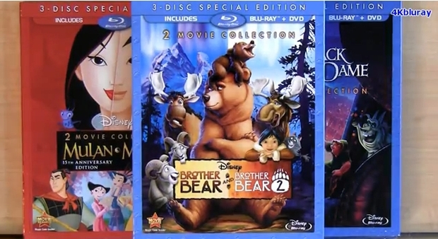 01) Mulan, Brother Bear, Huntchback of Notre Dame blu-ray Disney Anima