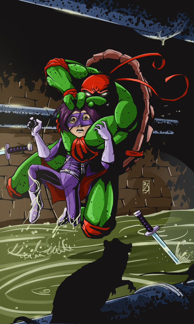 Some Raphael versus Hit Girl by Serwaka