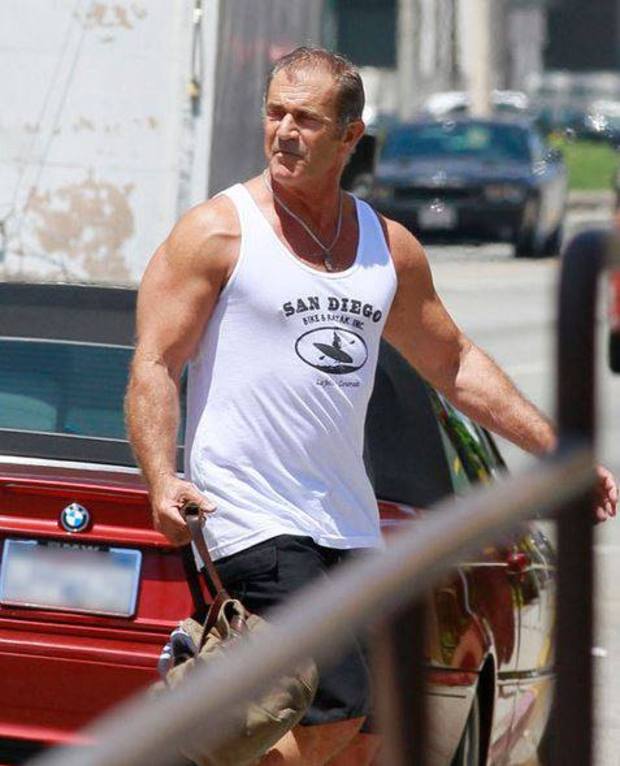 Mel Gibson en el set de los Mercenarios 3
