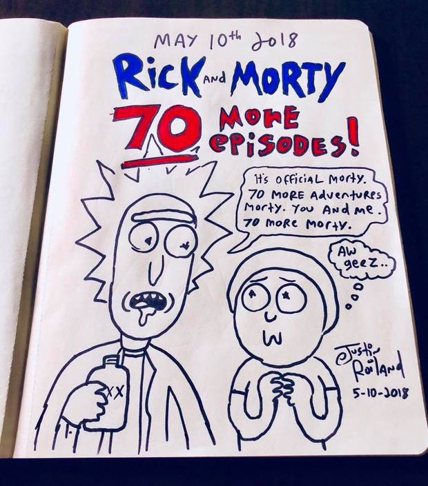 Se renueva Rick y Morty para 70 Episodios más.