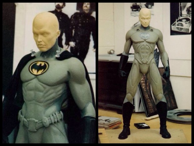 Este era el diseño del traje de MICHAEL KEATON para el BATMAN 3 que TIM BURTON no hizo