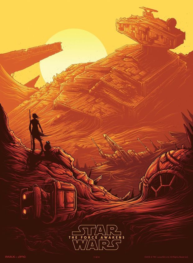 'Star Wars VII' póster de Dan Mumford exclusivo para la cadena de cines AMC.