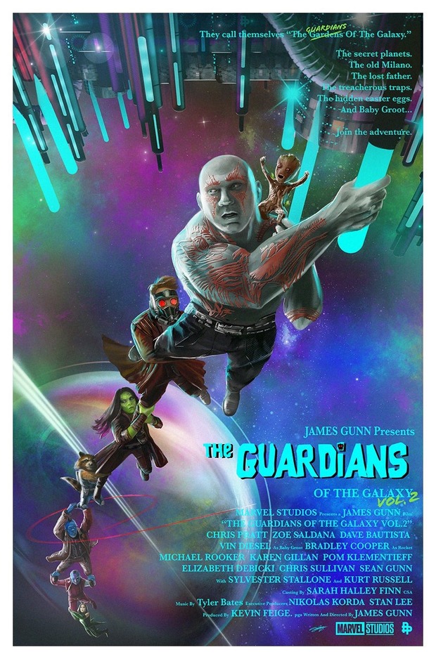 'Guardianes de la Galaxia. Vol 2' póster de Andy Fairhust.