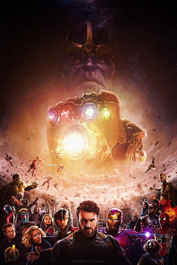 'Avengers: Infinity Wars' póster de CAMW1N. Y sí, es un fan-póster, no hace falta correr a decirlo.