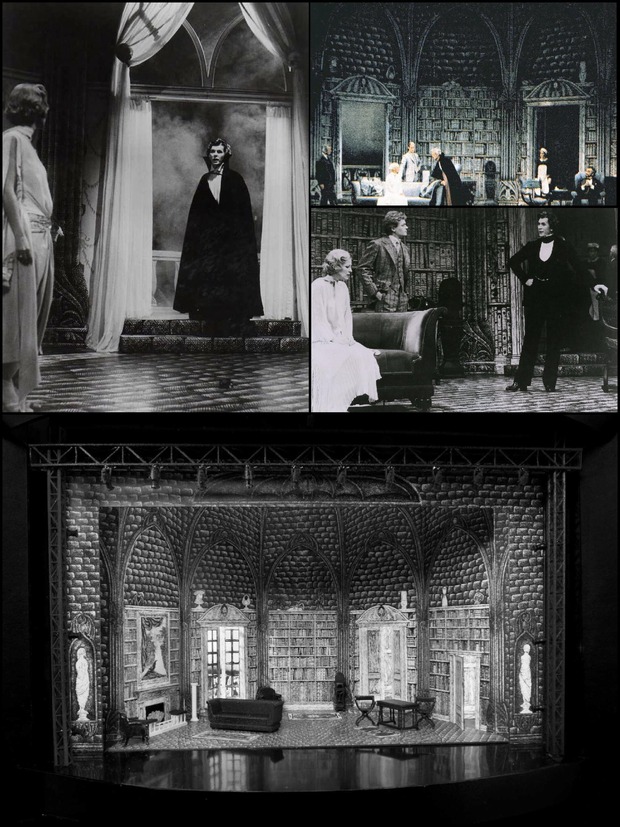 El 'Drácula' de Broadway, 1977, con Frank Langella. (Escenografía de Edward Gorey)