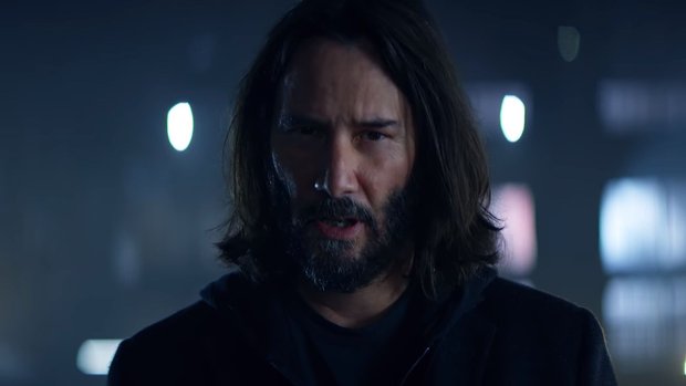 Keanu Reeves en el anuncio de 'Cyberpunk 2077’