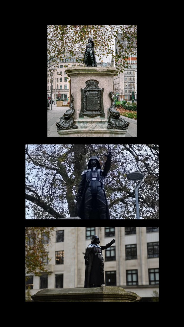 Aparece una estatua de Darth Vader en honor de David Prowse en Bristol.