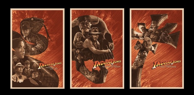 Carteles de Devin Schoeffler por el 40 aniversario de Indiana Jones.