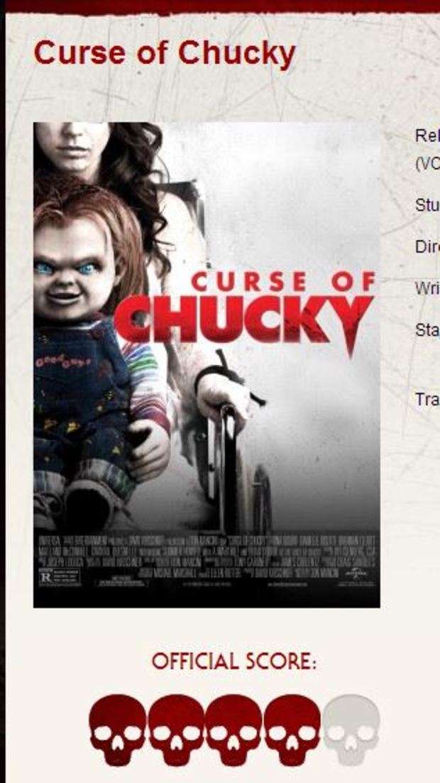 Critica Curse of Chucky Bloody Disgusting **** 4/5