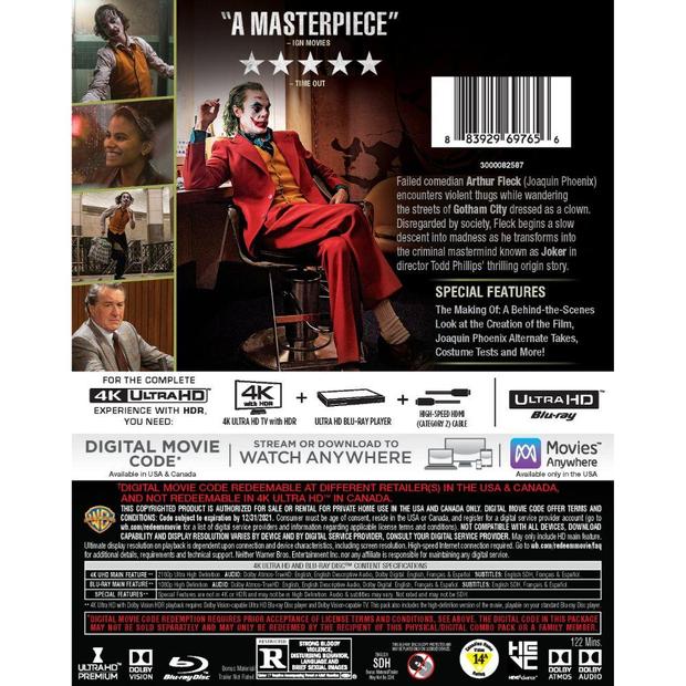 Back cover del 4k de Joker en USA