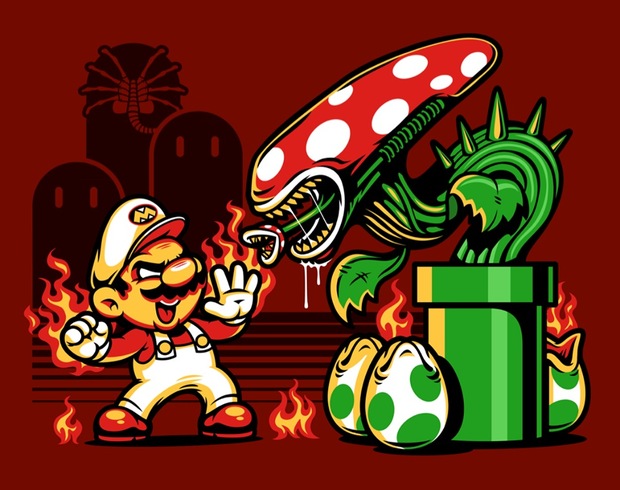 Mario vs Alien (foto friki de la semana xD)