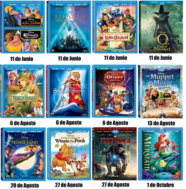 Blurays Anunciados a Distribuir por Disney en lo que Resta de este Año