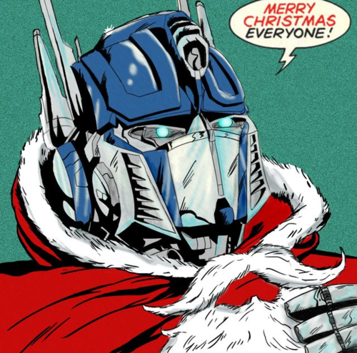 Optimus Prime y yo os deseamos feliz navidad