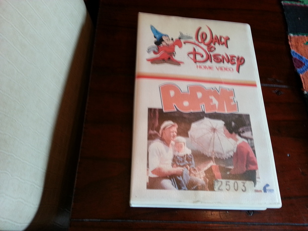 Robin Williams Walt Disney Popeye VHS Antiguo Blanco Años 80 Portada O Carátula 