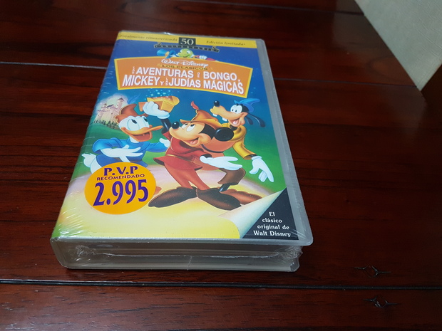  Las aventuras de Bongo,Mickey y las judías mágicas Edición Limitada 50 Aniversario VHS del año 1997