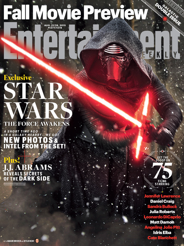 Kylo Ren (+ 12 nuevas imágenes) en la portada del próximo galactico número de Entertainment Weekly