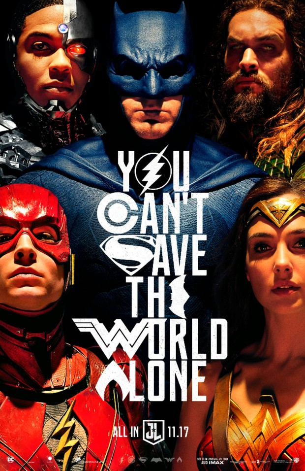 "No puedes salvar al mundo solo", nuevo póster de La Liga de la Justicia