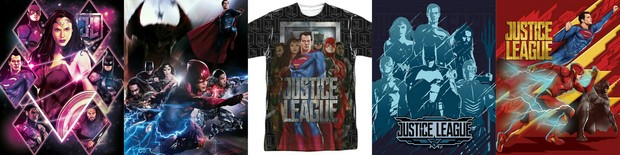 52 imágenes de material promocional (camisetas, tazas, pósters) de La Liga de la Justicia