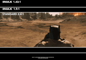 Las cuatro escenas (unos 25 minutos en total) rodadas con cámaras IMax de Batman V Superman, en relación de aspecto `abierta a 1.78