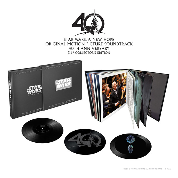 Banda Sonora Original de Una Nueva Esperanza (La Guerra de las Galaxias: Star Wars) Edición 40 Aniversario con 3 vinilos y libro de 48 páginas, con holograma 3D; a partir del 29 de Noviembre