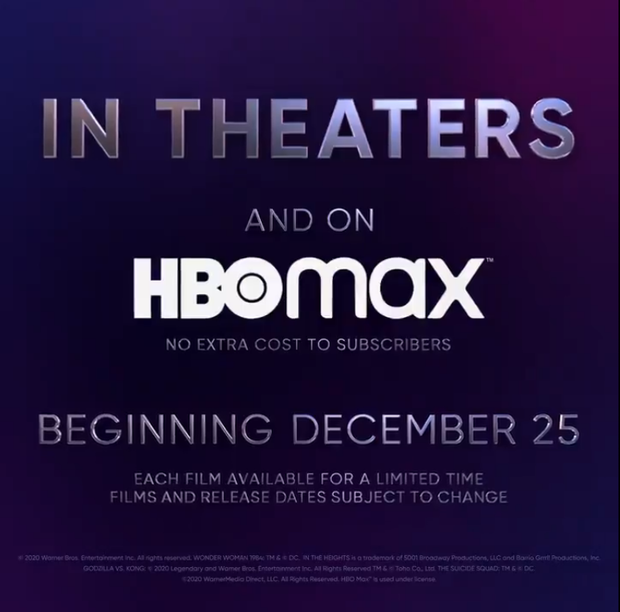 Warner Bros. estrenará a la vez las peliculas del 2021 en cines y Hbo Max