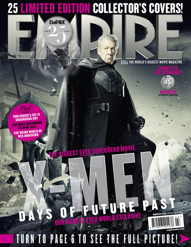 EMPIRE revela el secreto; Portada 15 de 25 de XMen Days of the Future Past, con Magneto del futuro