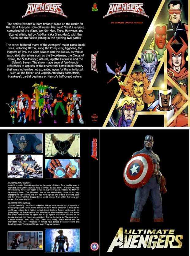 Mis carátulas... para la serie de dibujos de Los Vengadores y posteriores películas (en DVD)