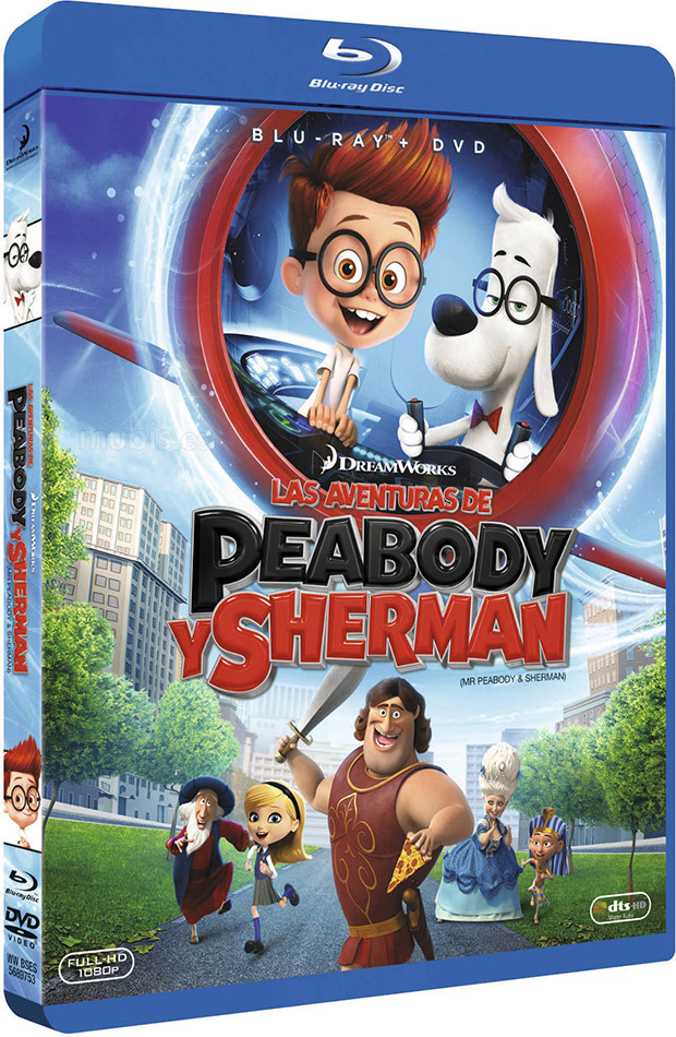 Diseño de la carátula de Las Aventuras de Peabody y Sherman en Blu-ray