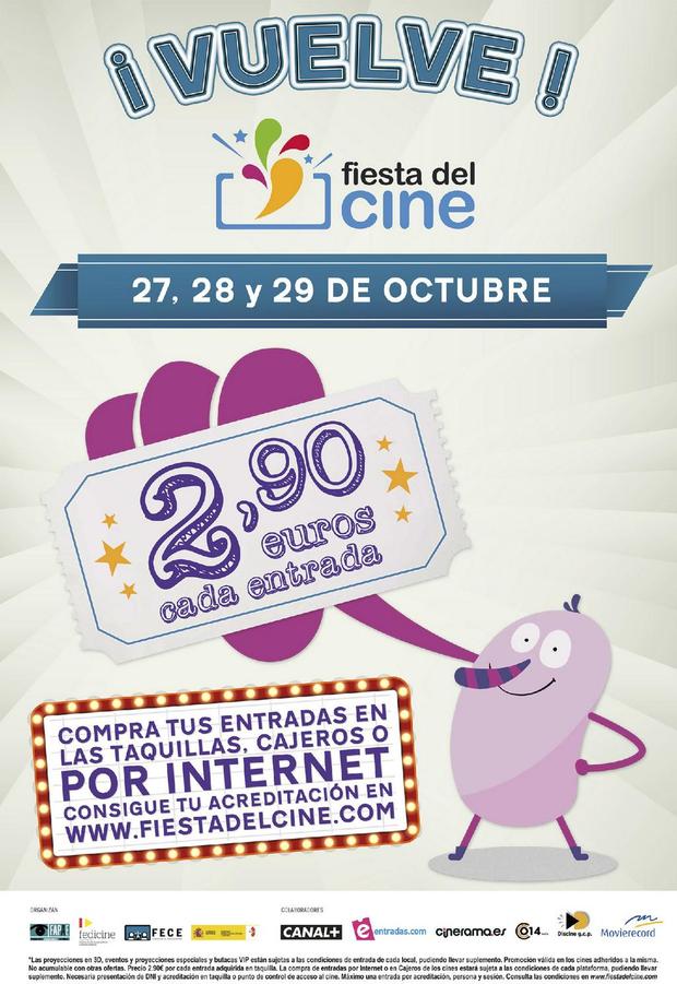 Nueva Fiesta del Cine con entradas a 2,90 € del 27 al 29 de octubre