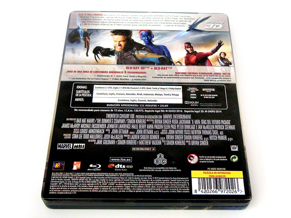 Fotografías del FuturePak de X-Men: Días del Futuro Pasado en Blu-ray 6