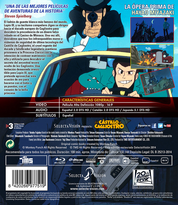 Más información de El Castillo de Cagliostro en Blu-ray