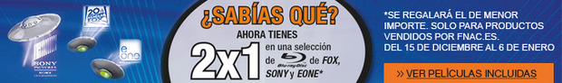 2x1 en Blu-ray de Fox, eOne y Sony en fnac.es hasta Reyes