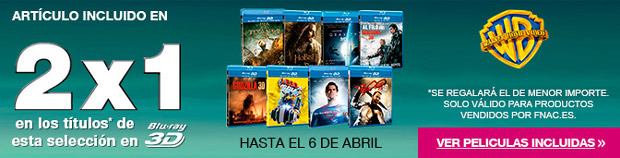 2x1 en Blu-ray 3D de Warner en marzo de 2015